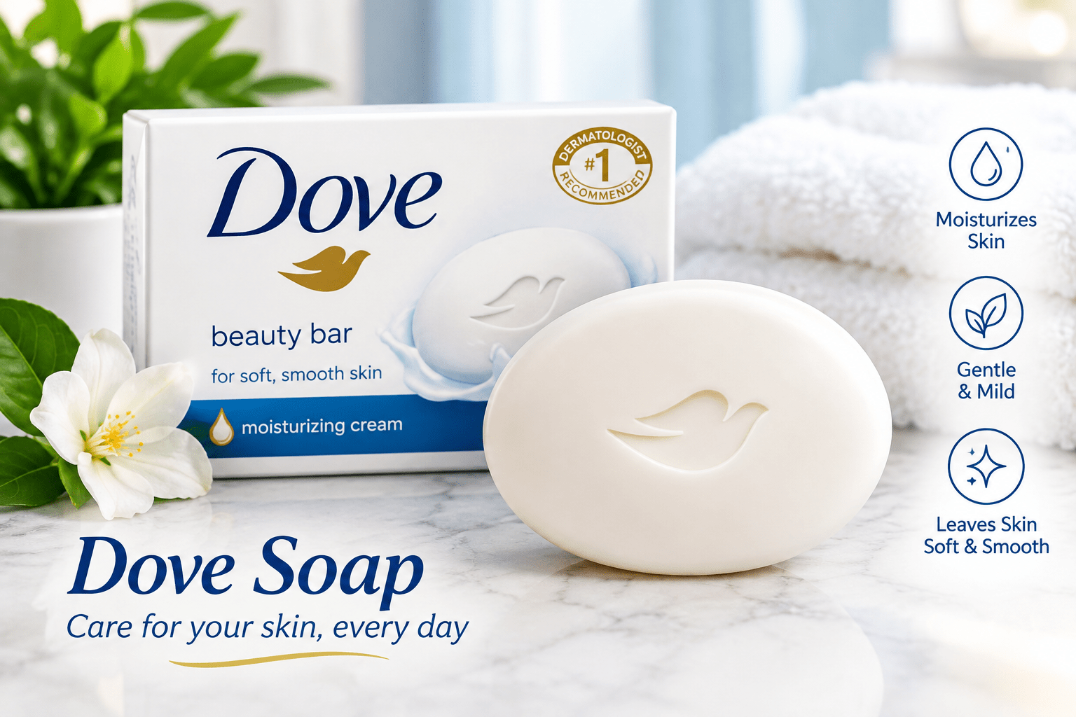Dove Soap – Gentle Moisturizing Beauty Bar for Soft Skin